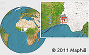 Satellite Location Map of Akinyele, highlighted country, highlighted parent region