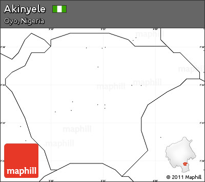 Blank Simple Map of Akinyele, no labels