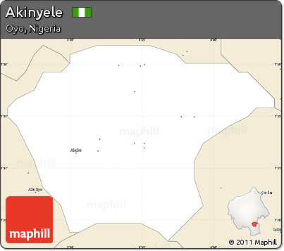 Classic Style Simple Map of Akinyele