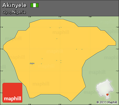 Savanna Style Simple Map of Akinyele, cropped outside
