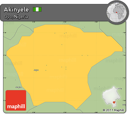 Savanna Style Simple Map of Akinyele