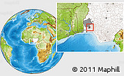 Physical Location Map of Egbeda, highlighted country, highlighted parent region