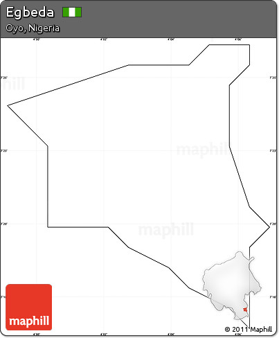 Blank Simple Map of Egbeda, cropped outside