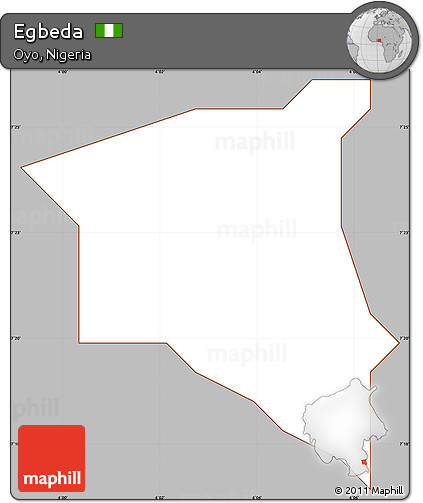 Gray Simple Map of Egbeda, cropped outside