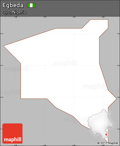Gray Simple Map of Egbeda, cropped outside