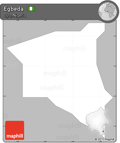 Gray Simple Map of Egbeda, single color outside