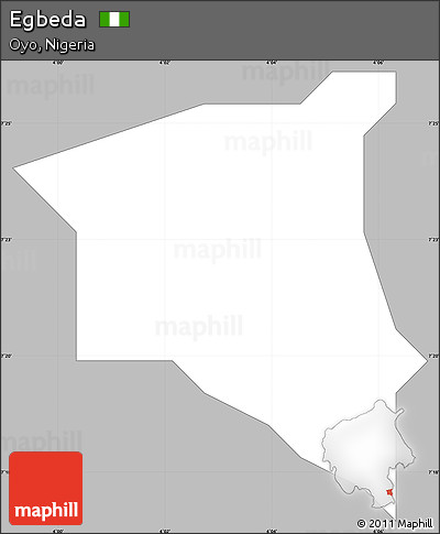 Gray Simple Map of Egbeda, single color outside