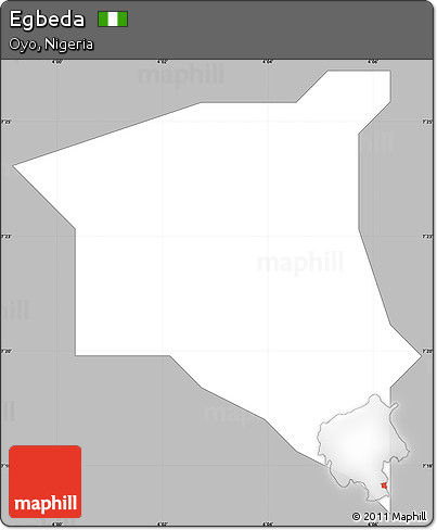 Gray Simple Map of Egbeda, single color outside