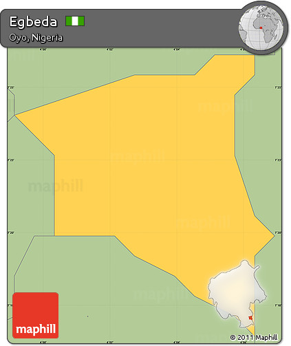 Savanna Style Simple Map of Egbeda