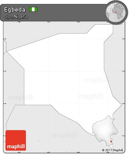 Silver Style Simple Map of Egbeda