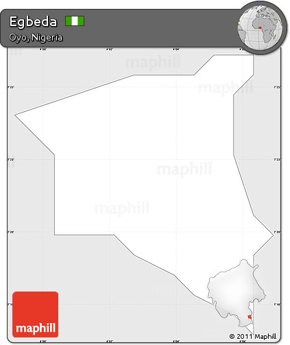 Silver Style Simple Map of Egbeda, single color outside