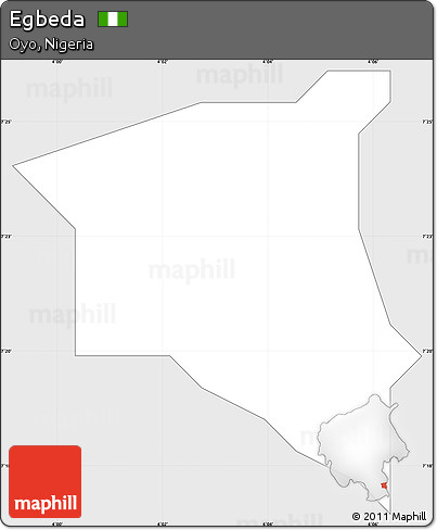 Silver Style Simple Map of Egbeda, single color outside