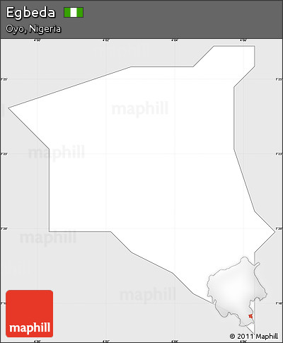 Silver Style Simple Map of Egbeda, single color outside