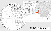 Blank Location Map of IbadanNorth-West, highlighted country