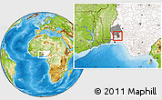 Physical Location Map of IbadanNorth-West, highlighted country, highlighted parent region
