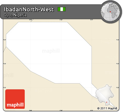 Classic Style Simple Map of IbadanNorth-West