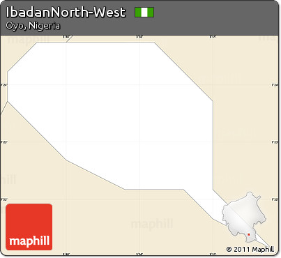 Classic Style Simple Map of IbadanNorth-West
