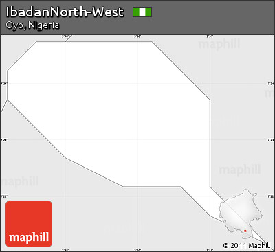 Silver Style Simple Map of IbadanNorth-West