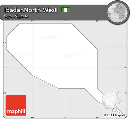 Silver Style Simple Map of IbadanNorth-West, single color outside