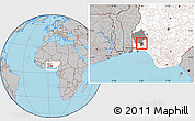 Gray Location Map of IbadanNorth, highlighted country, highlighted parent region
