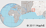 Gray Location Map of IbadanNorth, highlighted country