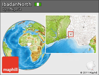 Physical Location Map of IbadanNorth, highlighted country