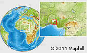 Physical Location Map of IbadanNorth, highlighted parent region, within the entire country