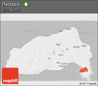 Gray 3D Map of Ifedapo, single color outside