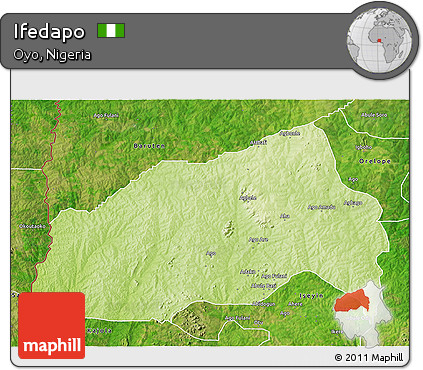 Physical 3D Map of Ifedapo, satellite outside