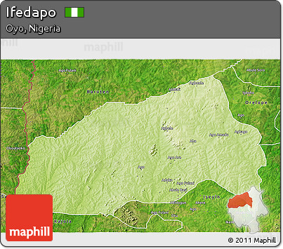 Physical 3D Map of Ifedapo, satellite outside