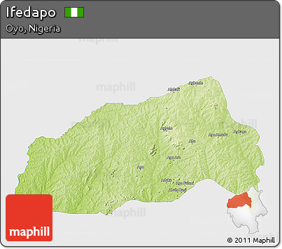 Physical 3D Map of Ifedapo, single color outside