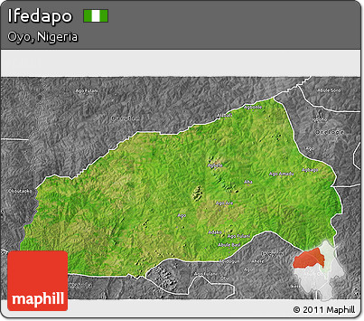 Satellite 3D Map of Ifedapo, desaturated
