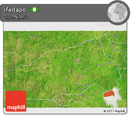 Satellite 3D Map of Ifedapo