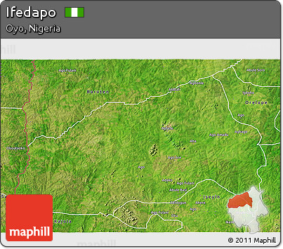 Satellite 3D Map of Ifedapo