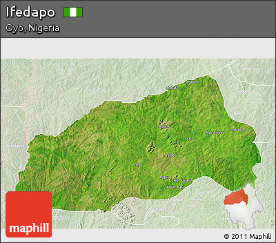 Satellite 3D Map of Ifedapo, lighten