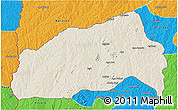 Shaded Relief 3D Map of Ifedapo, political outside