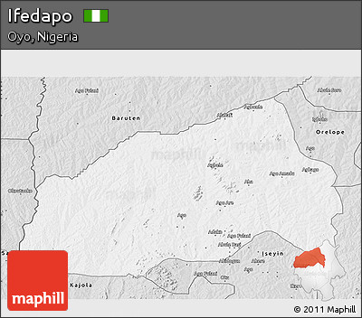 Silver Style 3D Map of Ifedapo