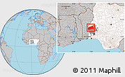 Gray Location Map of Ifedapo, highlighted country, highlighted parent region