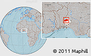 Gray Location Map of Ifedapo, highlighted parent region, hill shading