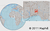 Gray Location Map of Ifedapo, hill shading