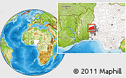 Physical Location Map of Ifedapo, highlighted country, highlighted parent region