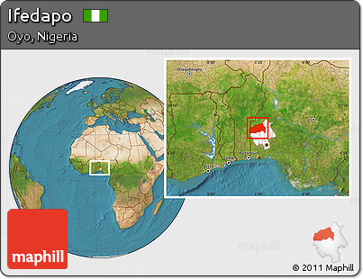 Satellite Location Map of Ifedapo, highlighted parent region