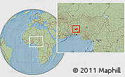 Savanna Style Location Map of Ifedapo, within the entire country, hill shading