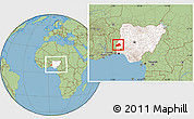 Savanna Style Location Map of Ifedapo, highlighted country, within the entire country
