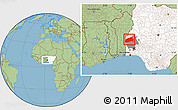 Savanna Style Location Map of Ifedapo, highlighted country, highlighted parent region