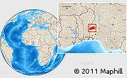 Shaded Relief Location Map of Ifedapo, highlighted parent region
