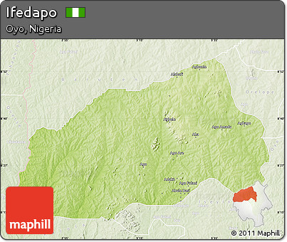 Physical Map of Ifedapo, lighten
