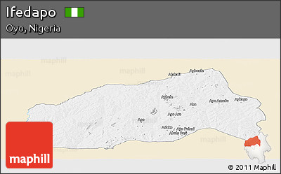 Classic Style Panoramic Map of Ifedapo, single color outside