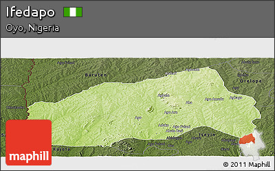 Physical Panoramic Map of Ifedapo, darken