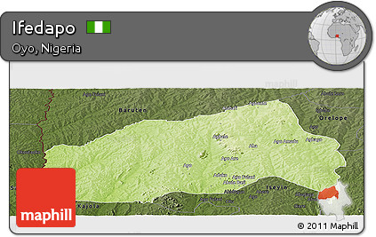 Physical Panoramic Map of Ifedapo, darken
